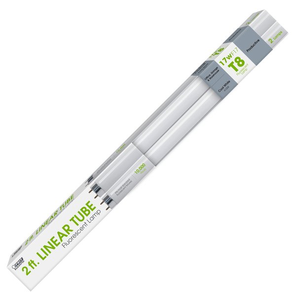 Feit Electric 17 W T8 1 in. D X 24 in. L Fluorescent Bulb Cool White Linear 4100 K , 2PK F17T8/41K/2